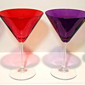 MARQUIS BY WATERFORD VINTAGE JEWELS MARTINI SET OF 4!  RED, BLUE, GREEN , PURPLE